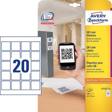 AVERY ZWECKFORM Etiketten QR Code 45x45mm, 500 Stück