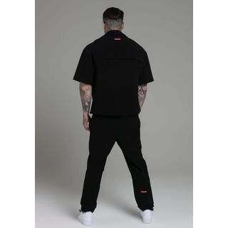 Sik Silk  Kurzarmhemd Utility Shirt in Black 