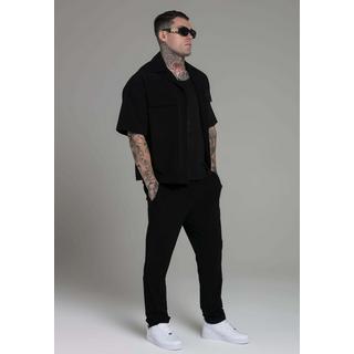 Sik Silk  Kurzarmhemd Utility Shirt in Black 