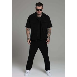 Sik Silk  Kurzarmhemd Utility Shirt in Black 