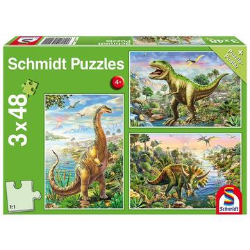 Puzzle Abenteuer mit den Dinosauriern (3x48)