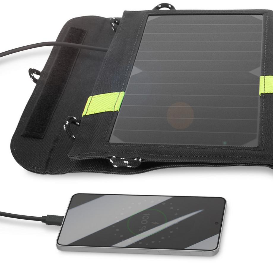 Avizar  Chargeur Solaire Pliable Étanche Noir 