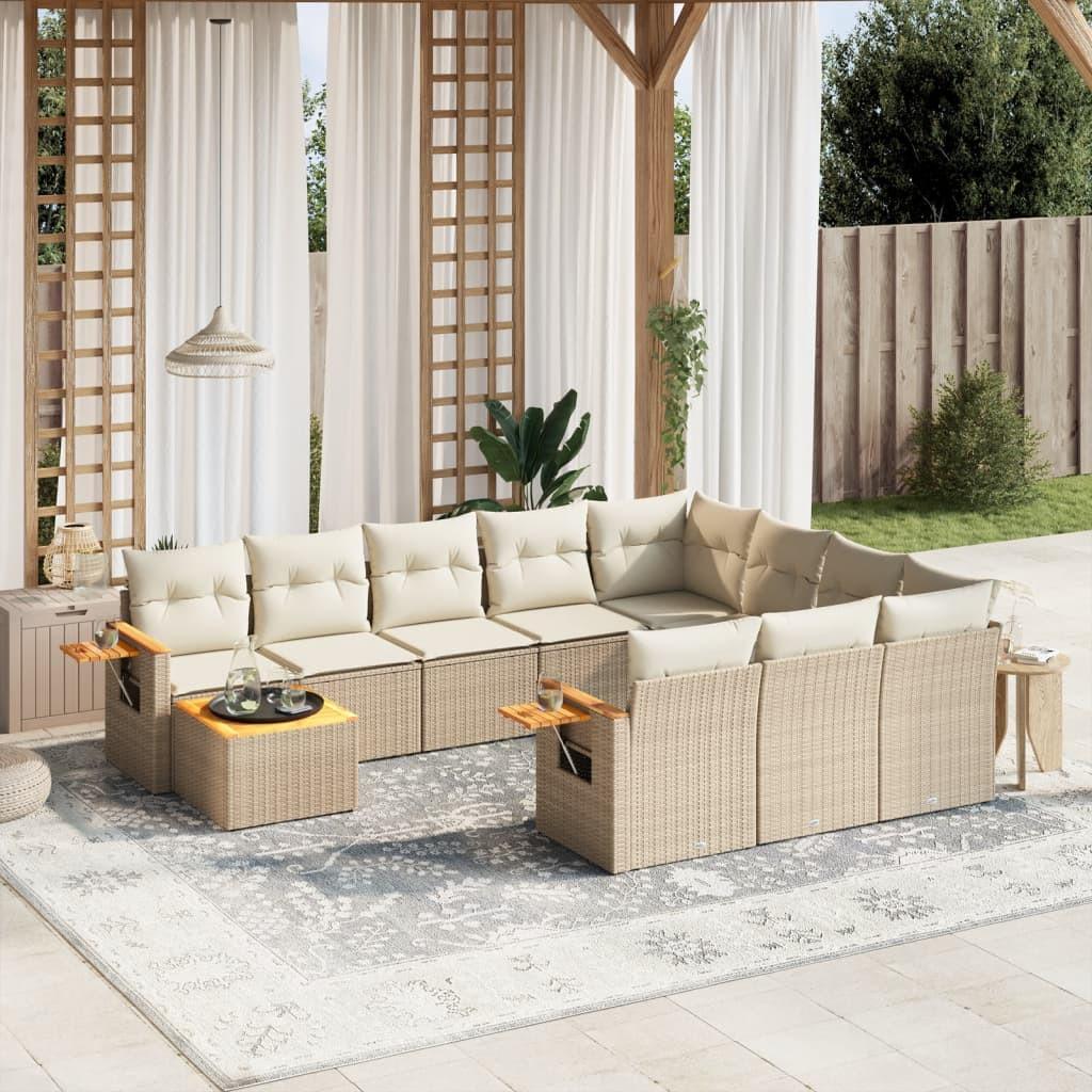 VidaXL Ensemble de canapés de jardin rotin synthétique  