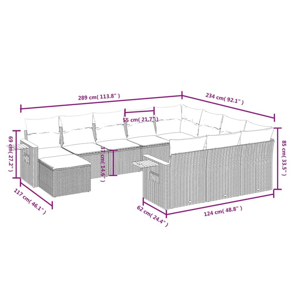 VidaXL Ensemble de canapés de jardin rotin synthétique  