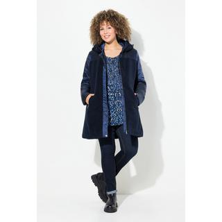 Ulla Popken  Jacke, Stepp/Teddyfleece, Kapuze, Zipptaschen 