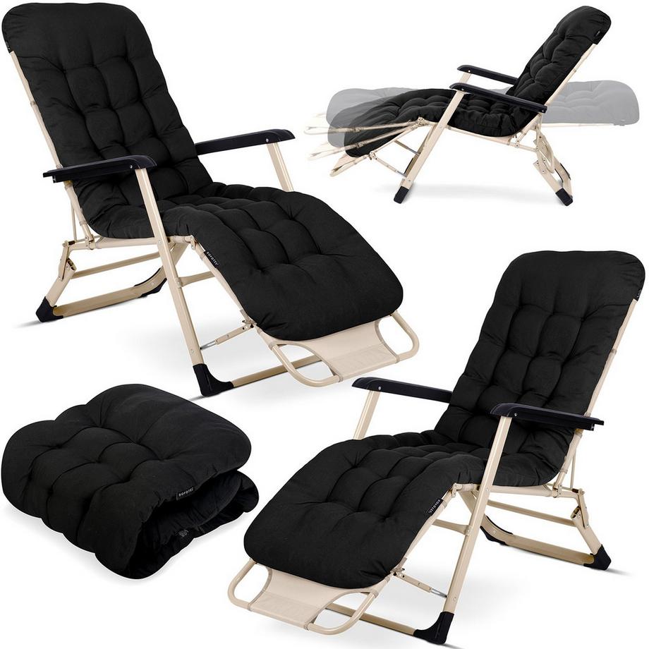 Gartenliege klappbar mit Kissen Set von 2