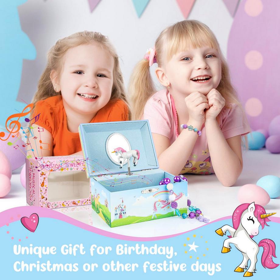 Only-bags.store  Musik-Schmuckkästchen mit Halskette, Armband, Musik-Schmuck Aufbewahrungsbox 