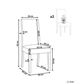 Beliani Esszimmerstuhl 2er Set aus Polyester Klassisch BROADWAY  