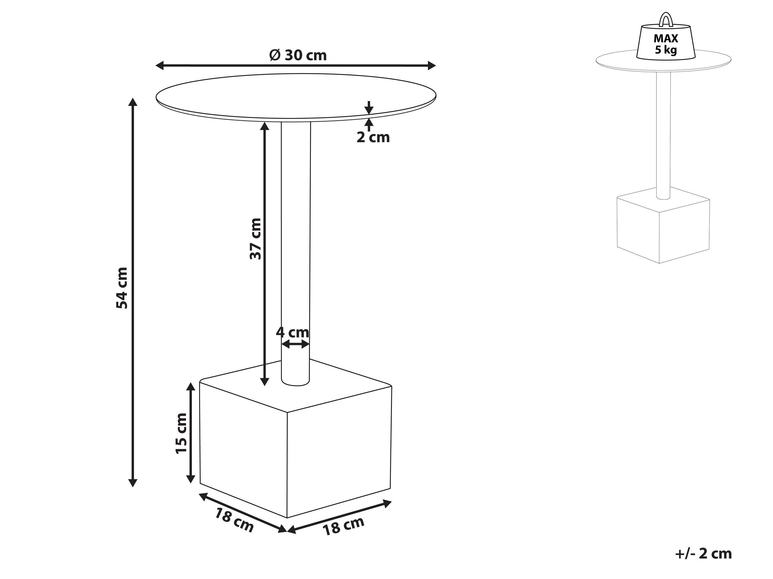 Beliani Table d'appoint en Aluminium Moderne COLIBRI  