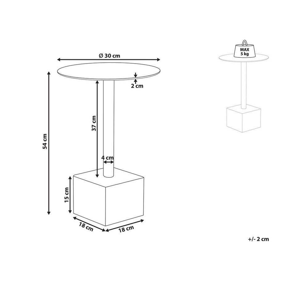 Beliani Table d'appoint en Aluminium  COLIBRI  