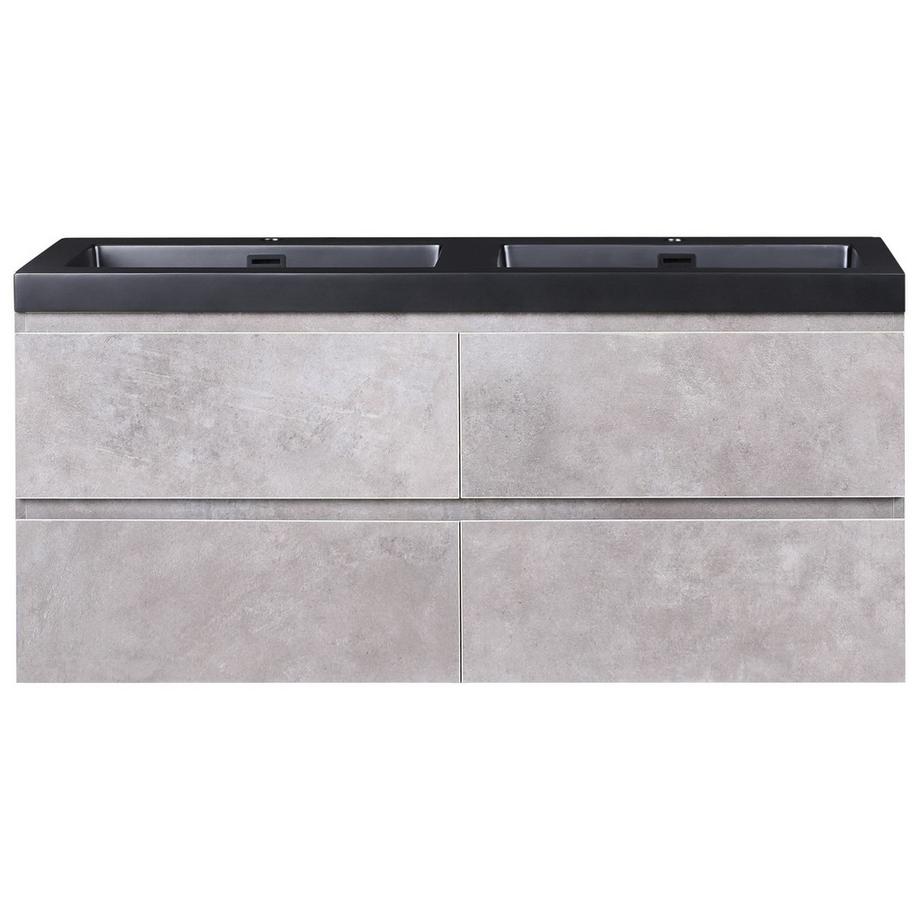 Beliani Meuble-lavabo mural avec double vasque en MDF Moderne CARDIEL  