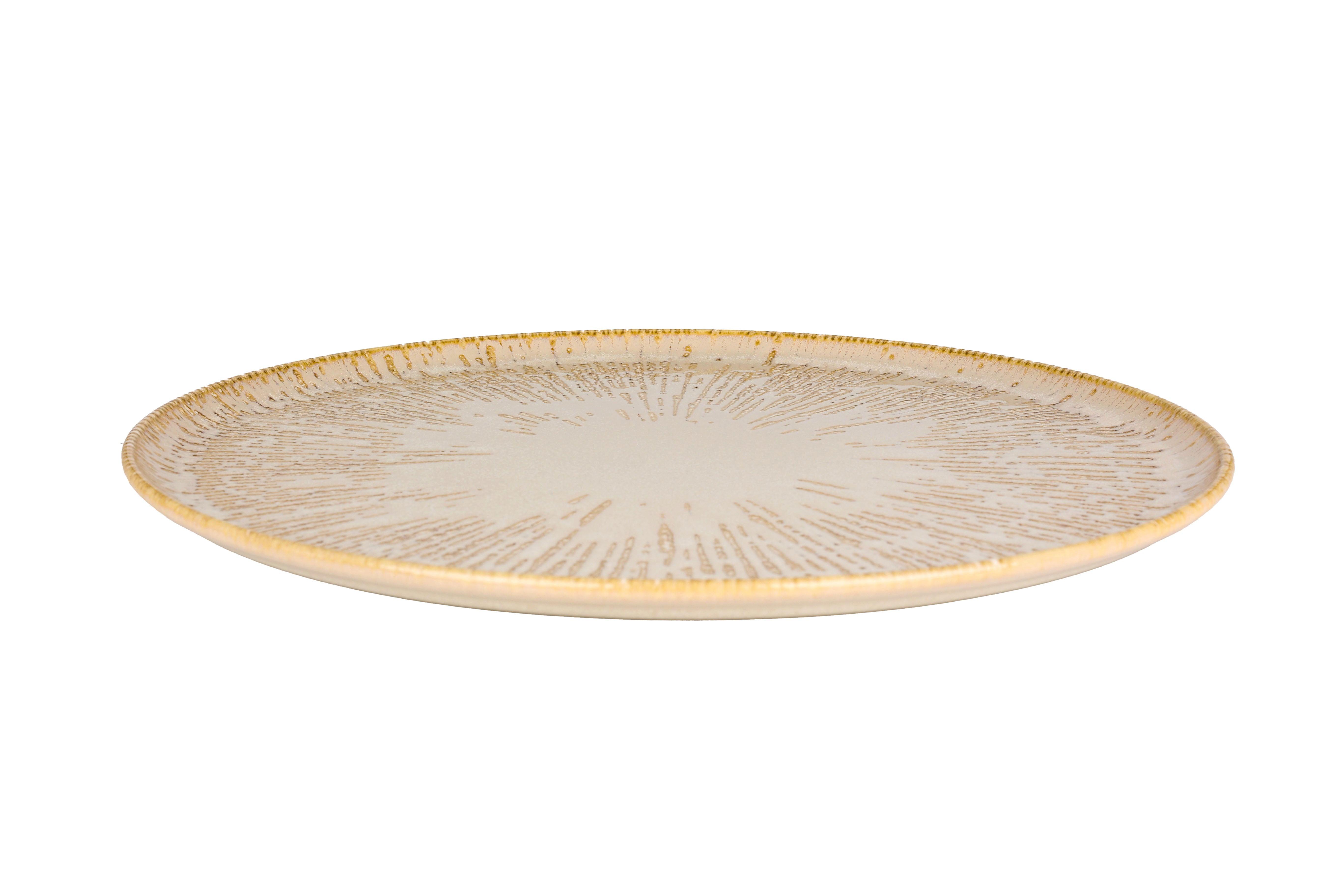 Bonna Assiette à Pizza - Sand Snell -  Porcelaine - lot de 2  