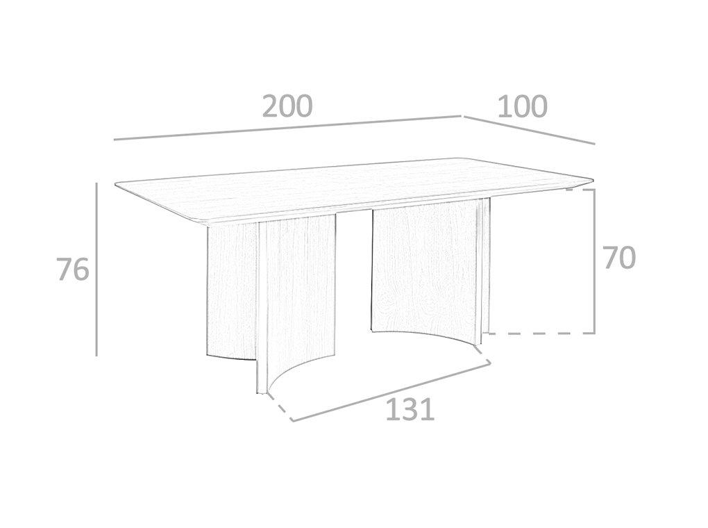 ANGEL CERDA Esstisch Rechteckig Walnuss  