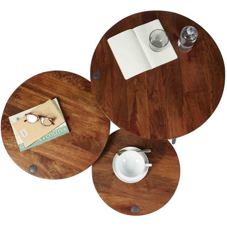 mutoni Tavolino Piccard rotondo 40 scuro  