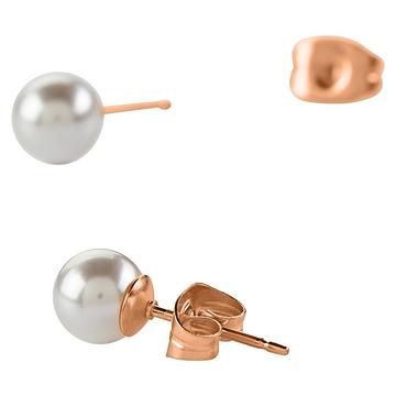 Perlohrstecker rose 6mm rose goldfarben