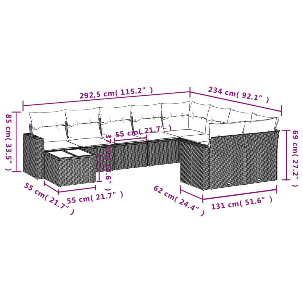 VidaXL Ensemble de canapés de jardin rotin synthétique  