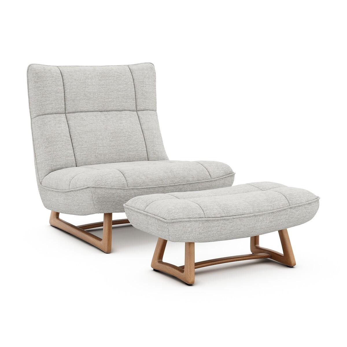 AM.PM Repose-piedS version chêne et tissu chiné  