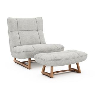 AM.PM Repose-piedS version chêne et tissu chiné  