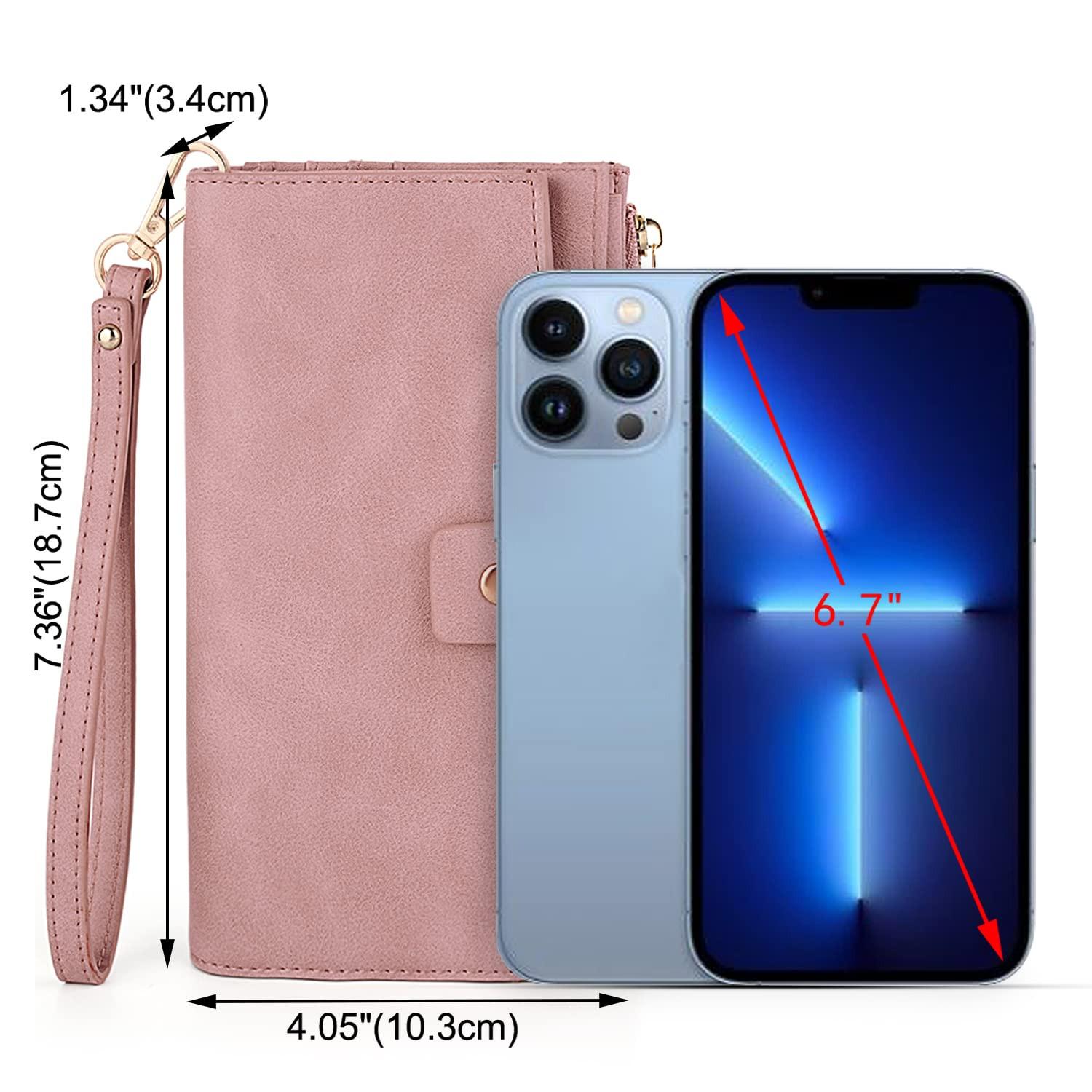 Only-bags.store RFID-Blockierung Grosse Kapazität Vegan Leder Clutch Geldbörse  