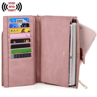 Only-bags.store  Brieftasche RFID-Blockierung Große Kapazität Vegan Leder Clutch Wallet 21 Card Slots Holder Organizer 