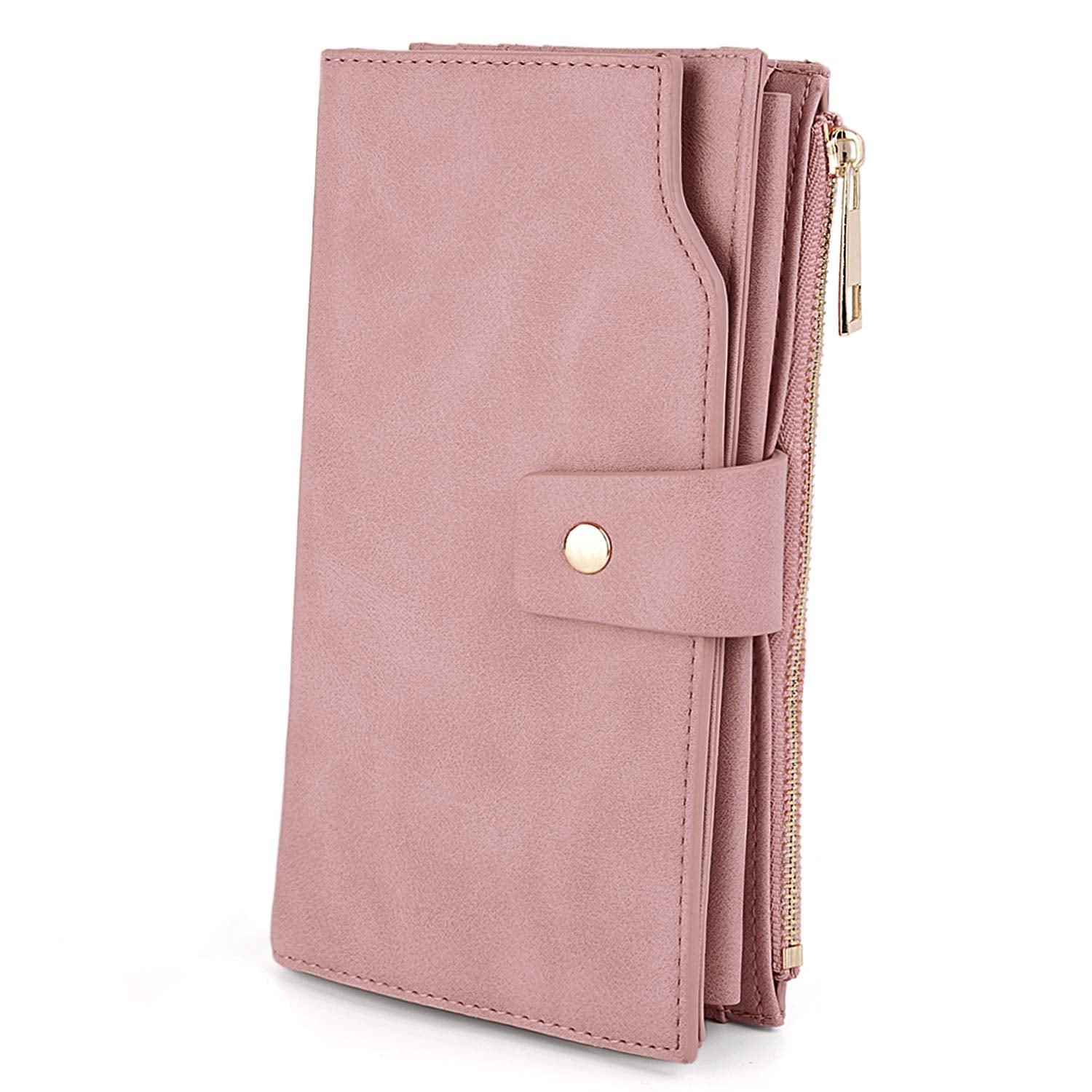 Only-bags.store  Brieftasche RFID-Blockierung Große Kapazität Vegan Leder Clutch Wallet 21 Card Slots Holder Organizer 