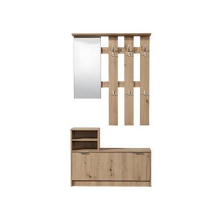 Vente-unique Vestiaire PENINA miroir  Chêne  