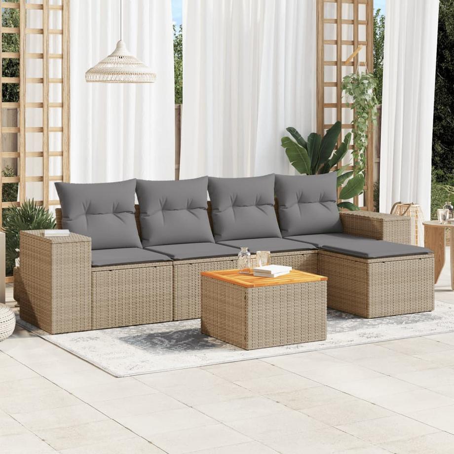 VidaXL set divano da giardino Polirattan  