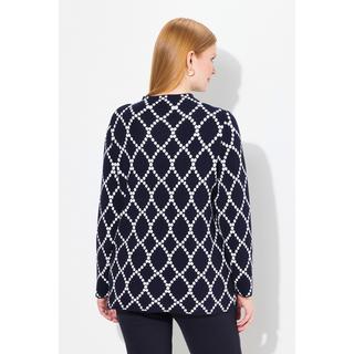 Ulla Popken  Maglione con jacquard, pallini, collo alto e maniche lunghe 