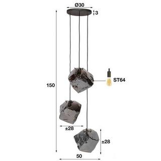 mutoni Lampe suspendue Rock 3 lumières à plusieurs niveaux  