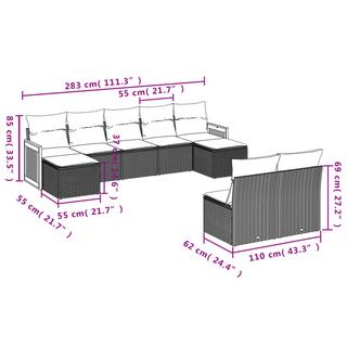 VidaXL Ensemble de canapés de jardin rotin synthétique  