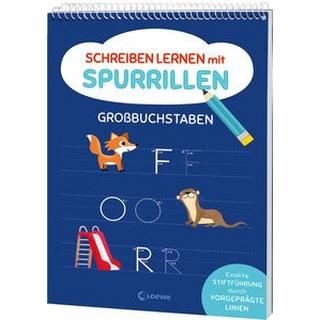 Schreiben lernen mit Spurrillen - Großbuchstaben Loewe Lernen und Rätseln (Hrsg.); Eisendle, Carmen (Illustrationen) Copertina rigida 