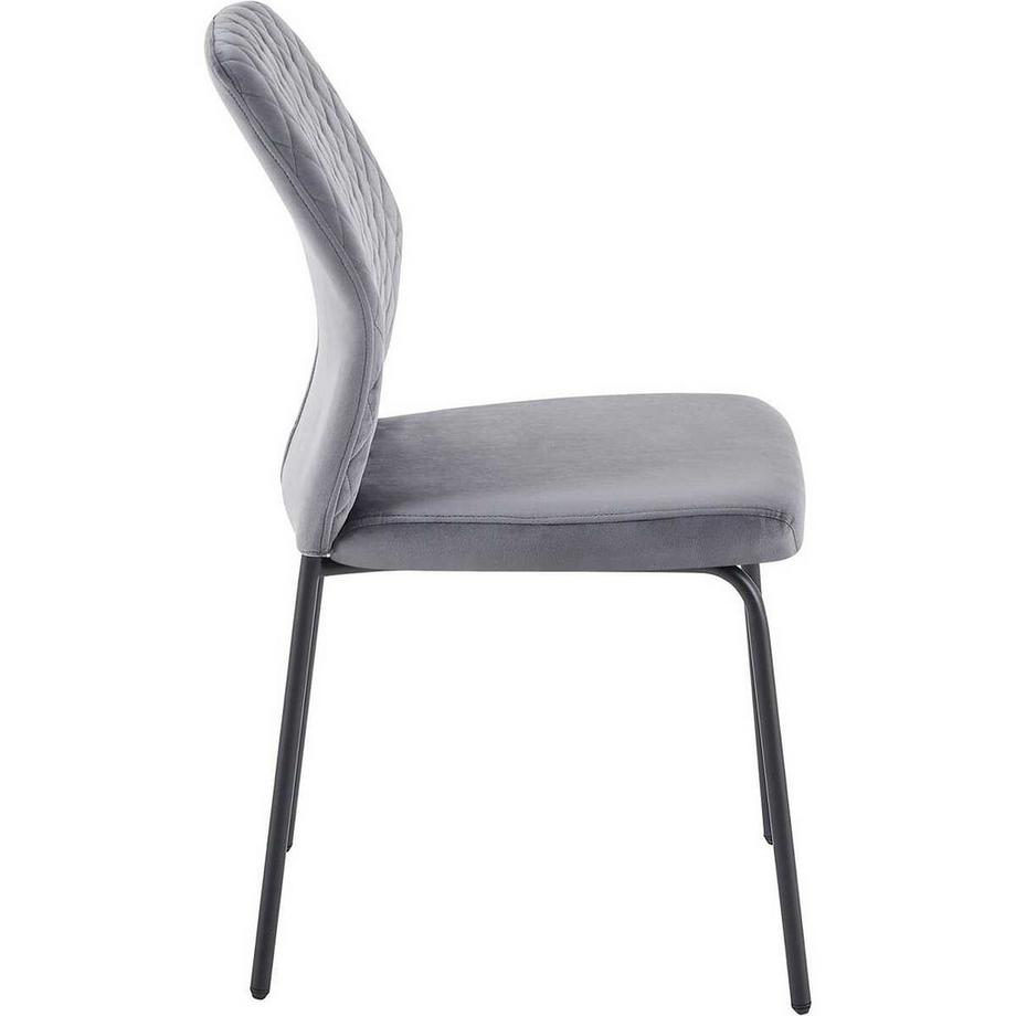 mutoni Sedia da pranzo Snoplix velluto metallo grigio (set di 2)  