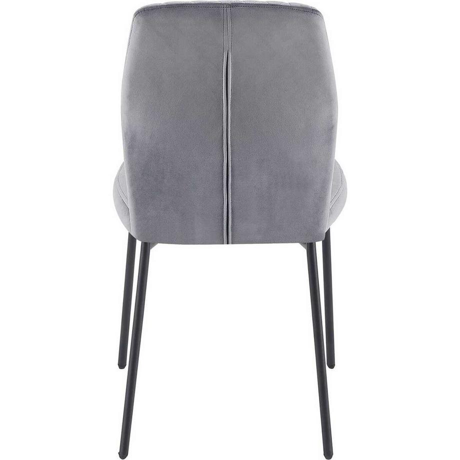 mutoni Sedia da pranzo Snoplix velluto metallo grigio (set di 2)  