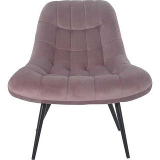 mutoni Fauteuil XXL velours rose pieds métal noir  