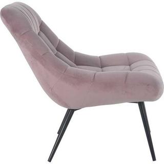 mutoni Fauteuil XXL velours rose pieds métal noir  