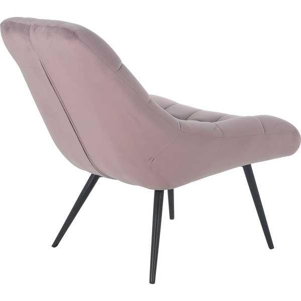 mutoni Fauteuil XXL velours rose pieds métal noir  