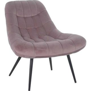 mutoni Fauteuil XXL velours rose pieds métal noir  