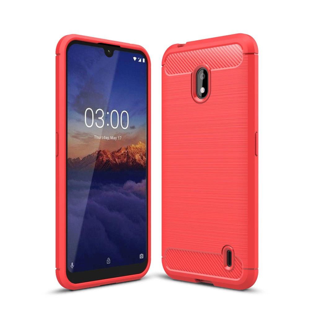 Cover-Discount  Nokia 2.2 - Custodia In Gomma Siliconica In Metallo Effetto Carbonio 