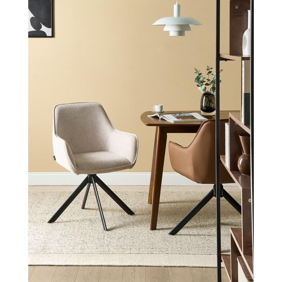 Beliani Sedia da pranzo en Lino sintetico Scandinavo MORNAS  