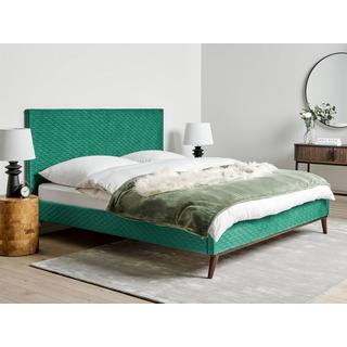 Beliani Bett mit Lattenrost aus Samtstoff Retro BAYONNE  