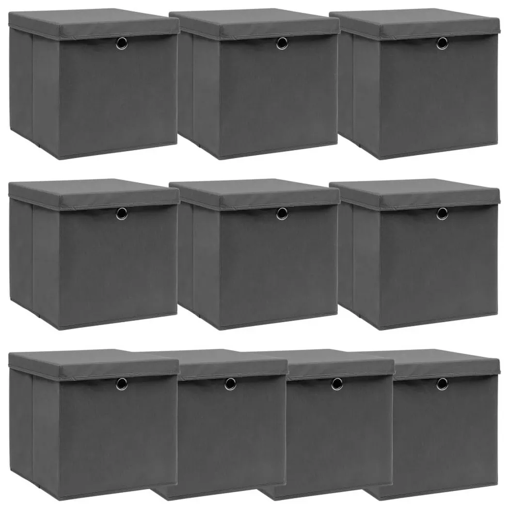 VidaXL - Boîte de rangement tissu, One Size, Gris