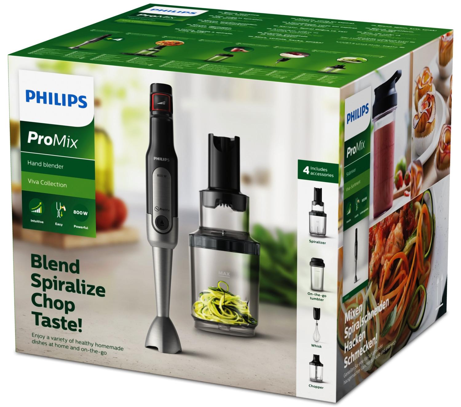 PHILIPS Philips Viva Collection HR2657/91 frullatore 0,5 L Frullatore ad immersione 800 W Nero, Acciaio inox  