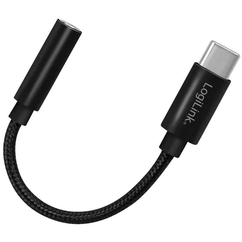 LogiLink  Adaptateur audio USB-C 3,5 mm avec câble nylon DAC 13 cm 