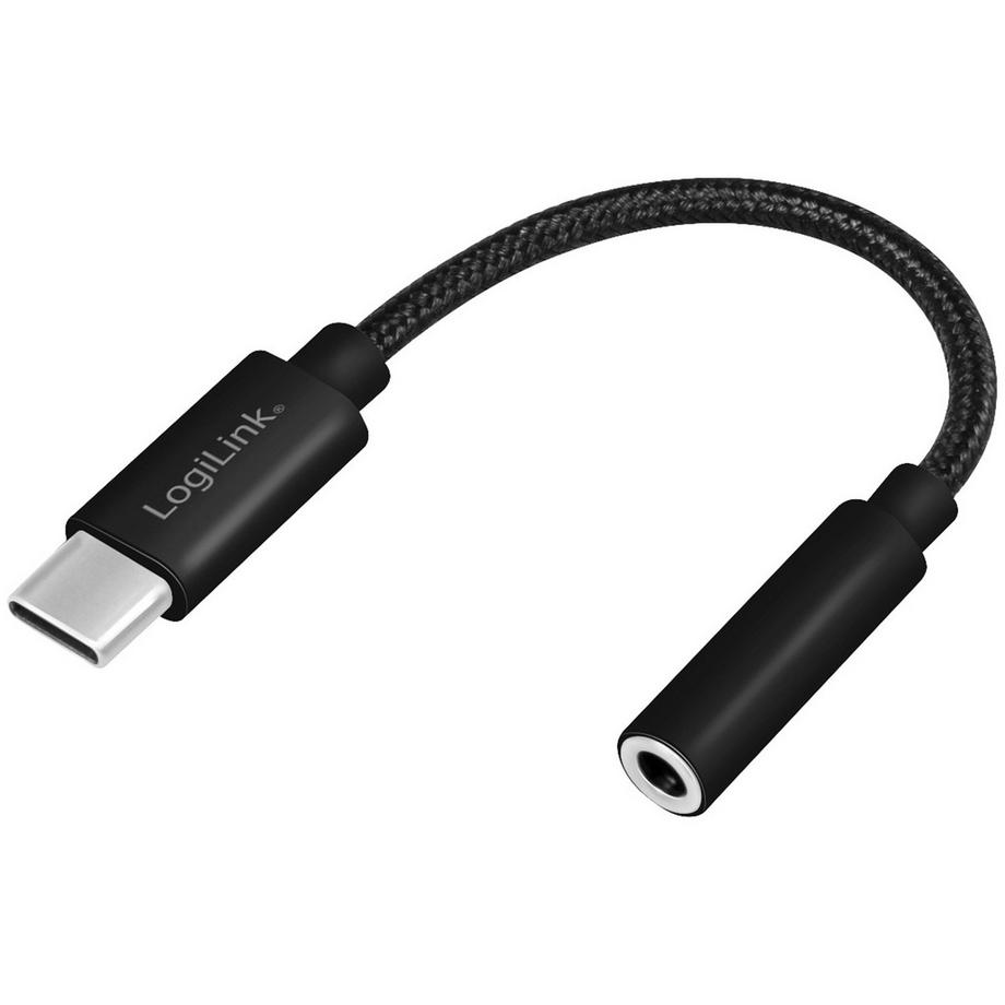 LogiLink  Adaptateur audio USB-C 3,5 mm avec câble nylon DAC 13 cm 