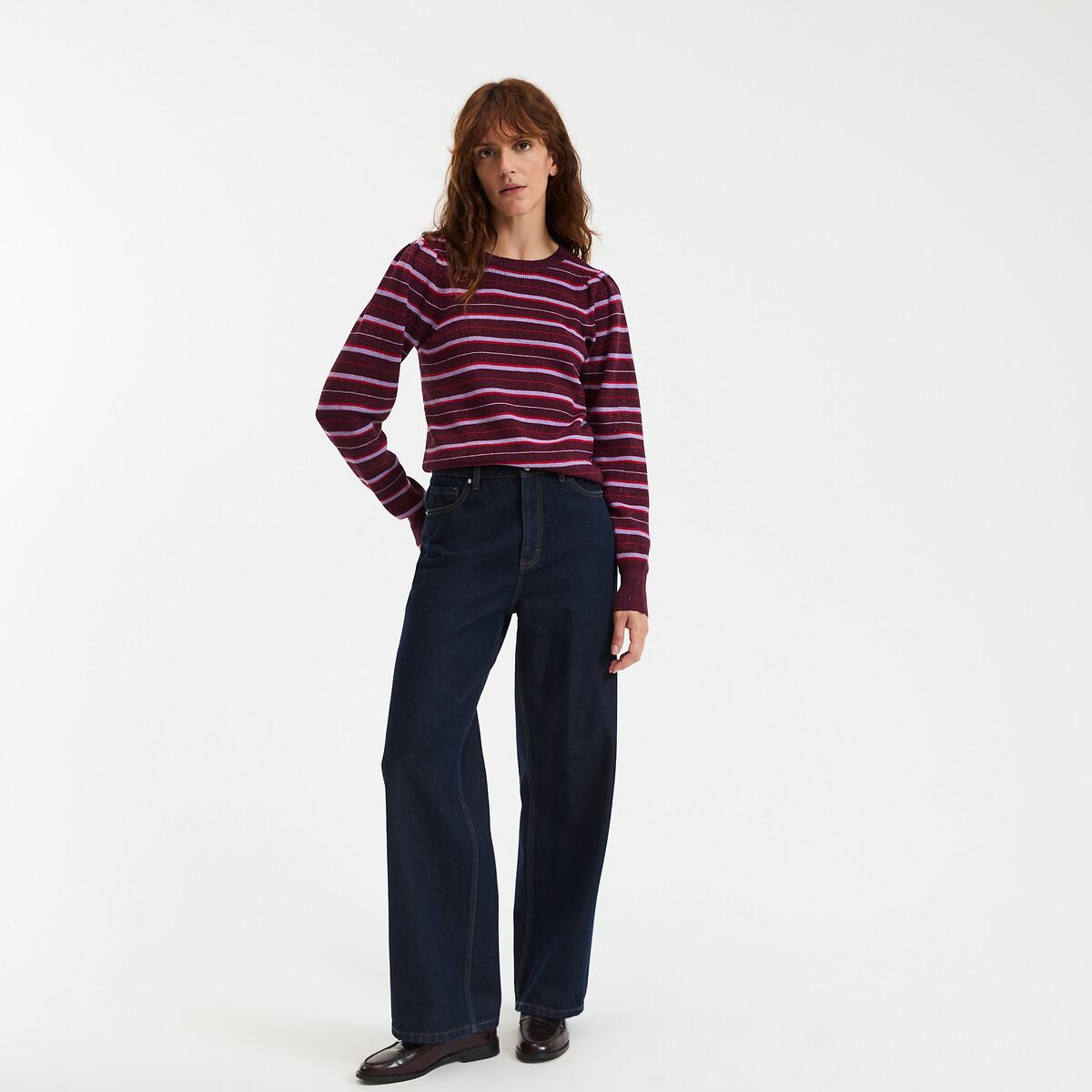 La Redoute Collections Pullover a Righe Girocollo in Maglia Fine con Filo Brillante  