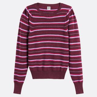 La Redoute Collections Pullover a Righe Girocollo in Maglia Fine con Filo Brillante  