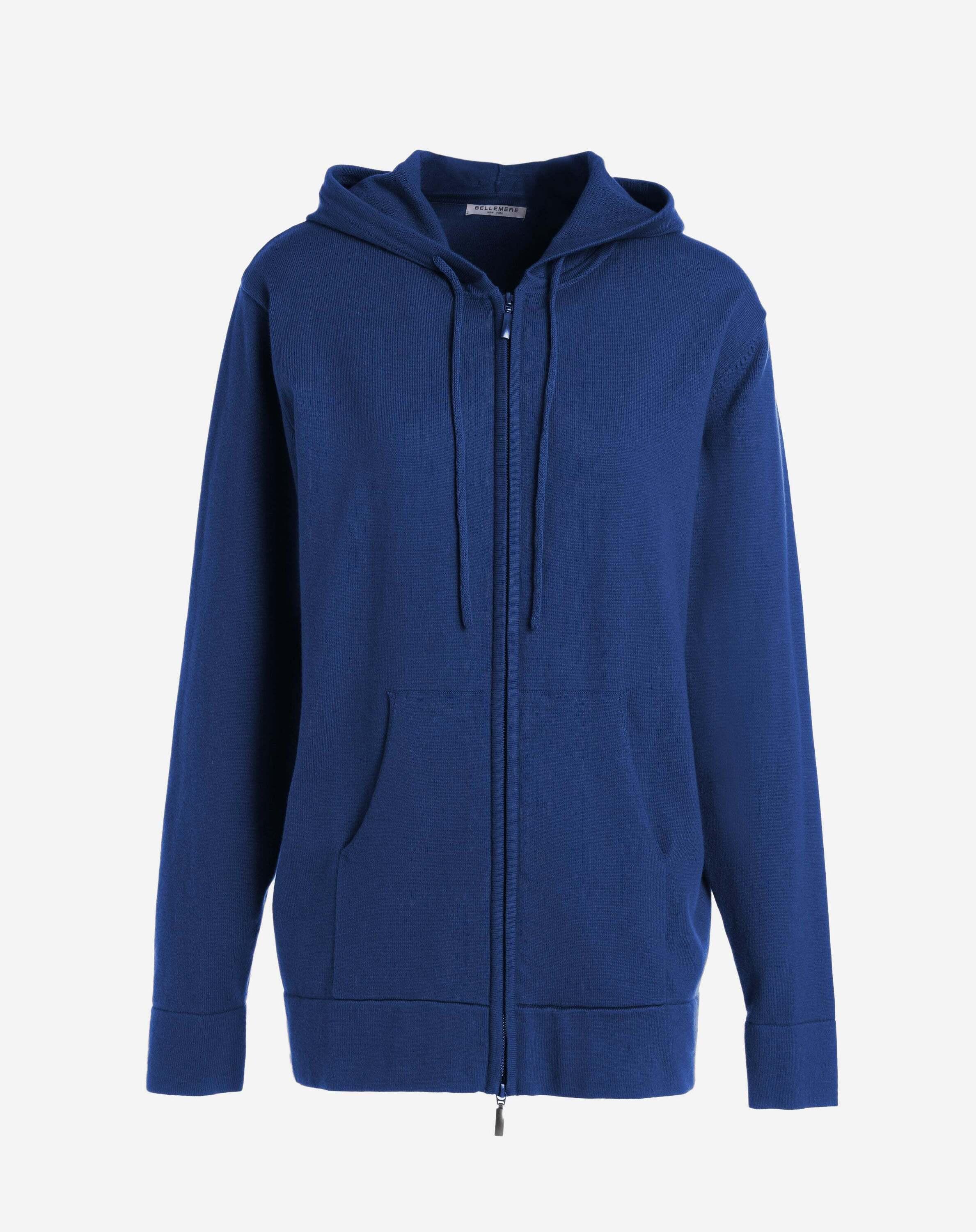 Bellemere New York  Felpa con cappuccio full zip in cotone e cashmere 