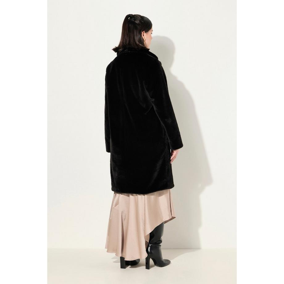 Ulla Popken Webpelz-Mantel Reverskragen  