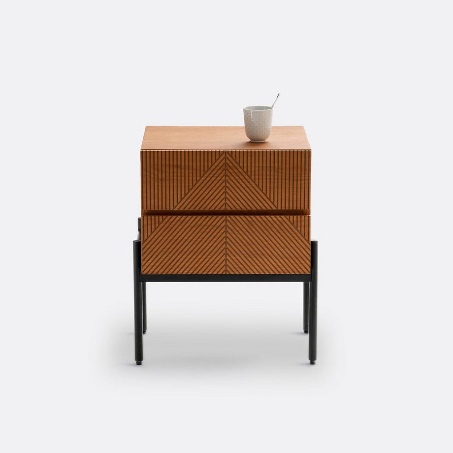 La Redoute Intérieurs Nachttisch Lodge mit 2 Schubladen  