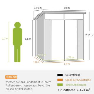 Northio Abri à outils en plastique 3,24 m³ 190 x 191 x 215 cm avec toit en appentis, porte verrouillable, abri de jardin résistant aux intempéries, armoire d'abri de jardin extérieur pour arrière-cour, espace extérieur, gris clair Aosom  